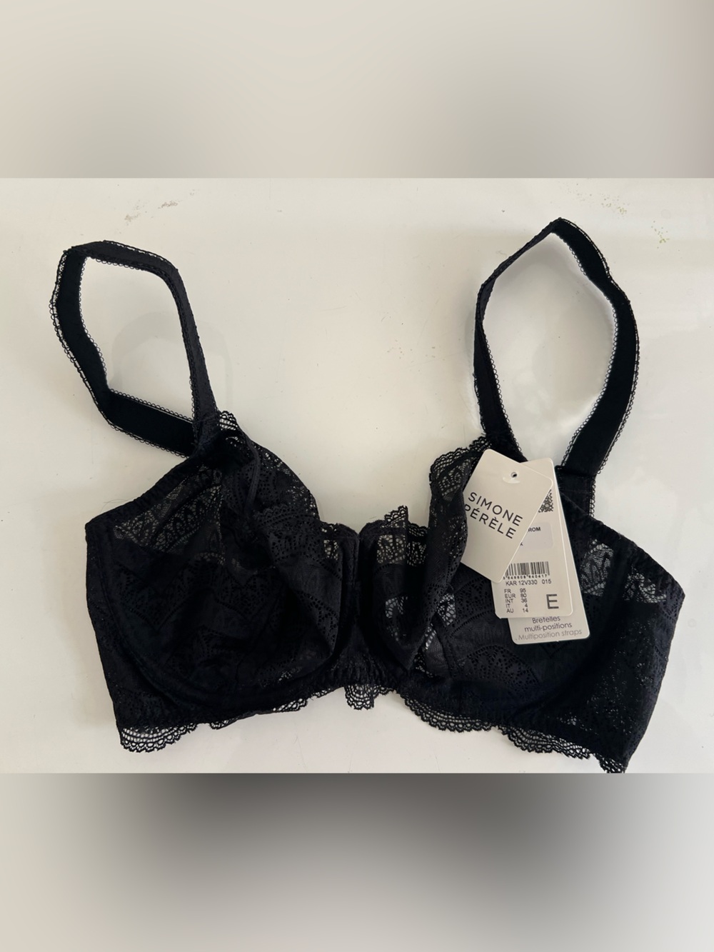 Simone Perele Black Lace Underwired Bra with Tags - BNWT - 36DD / 36E